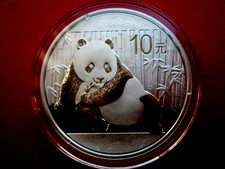 China 2015, 10 Yuan WWF Panda, Letzte Ausgabe 1oz 999er Silberpanda, UNC