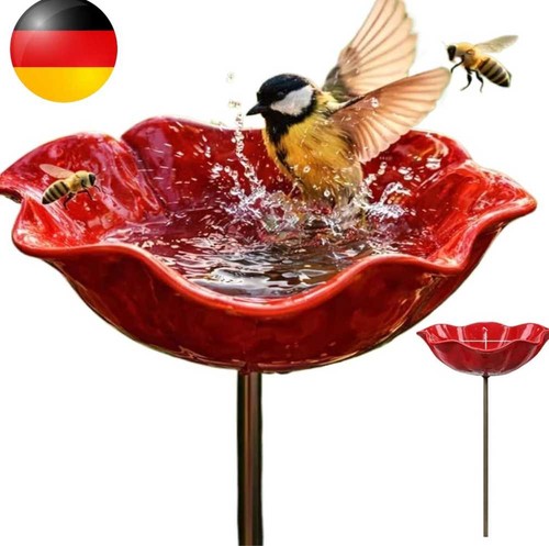 Vogeltränke blume aus metall - vogeltränke,