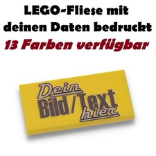 Original LEGO 2x4 Fliese für Werbeartikel Messe mit DEINEM Text / Bild bedruckt 