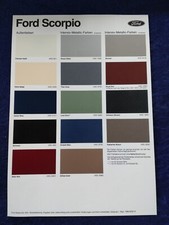 Ford Scorpio Farbkarte Prospekt 01.09.1986