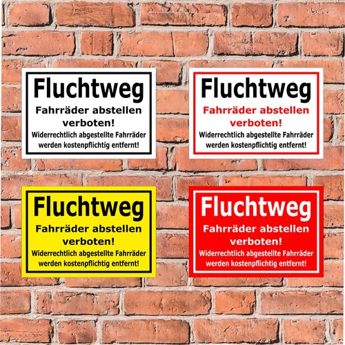 Schild fluchtweg fahrräder - fluchtweg,,