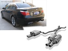 Fox Duplex Komplettanlage ab Kat BMW 5er E60 M5 Limousine 2x80 rund mit Abs.