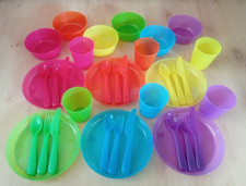 IKEA Kinder Geschirr 6er, 6Personen, 36 Teile, Teller Becher Besteck Schälchen