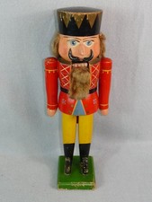 alter Nussknacker König Füchtner Brotteig Seiffen Erzgebirge antik 34,5 cm