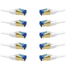 ProfiPatch Cat.7 Patchkabel S/FTP PIMF Ethernet LAN Kabel 10er-Set weiß 0,25m