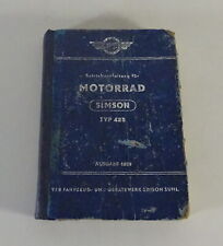 Betriebsanleitung / Handbuch Simson Touren AWO 425 Motorrad Ausgabe 1959