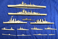 1:1250, 13x Modellschiffe, Fa. Neptun, Kreuzer, Minensuchboote, U-Boote