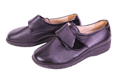 Fasan Damen Schuhe Leder Gr. 37 schwarz  Wechselfußbett Klettverschluss CR136