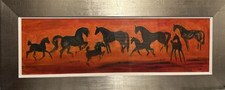Öl von Terry Barron Kirkwood "Sunset Mares & Foals" 2009 140x48cm