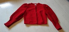 Vintage Trachtenjacke Strickjacke von Huber Strickmoden rot Größe 46 Damen