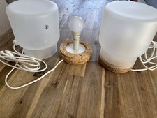 Ikea Sinnerlig Tischlampe Tischleuchte Ilse Crawford frostet Glas Kork selten