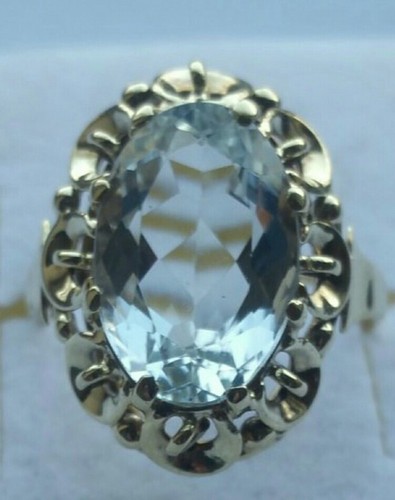 31ct aquamarin solitär ring - aquamarin,