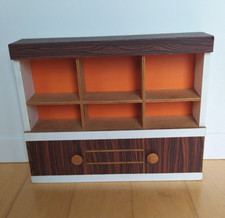 Bodo Hennig Puppenhaus Wohnzimmerschrank 70er Jahre Vintage braun weiß orange