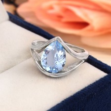AAA Aquamarin Ring Solide 925