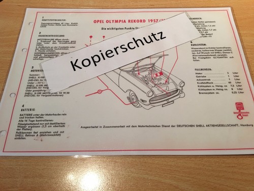 Opel olympia rekord shell - rekord, 1,