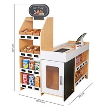 Kaufladen Kinder Kaufmannsladen Holz Spielladen Supermarkt Kasse 83x62,5x107 cm