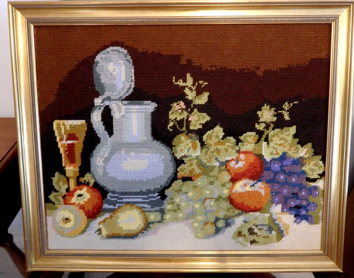 Vintage gobelinbild stilleben - vintage,