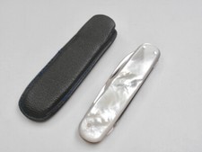 Taschenmesser SOLINGEN HOPPE PERLMUTT+Lederetui Mother of Pearl Pocket Knife TOP