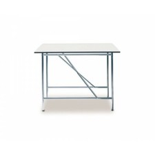 Kinderschreibtisch Eiermann – Tischplatte weiß mit Gestell silber 150 x 75 cm !!