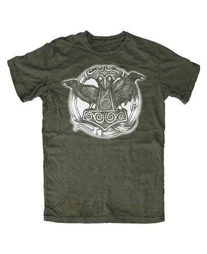 Hugin munin shirt oliv - hugin,