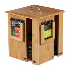 Teebox Teekiste Teebeutelspender Teespender 4 Fächer Teebox drehbar Teebehälter