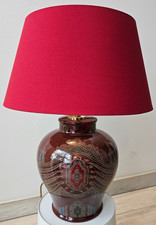 ETRO Milano Tischlampe, Leuchte, Keramik, 2 Lampenschirme in Rot und Weiß, E27