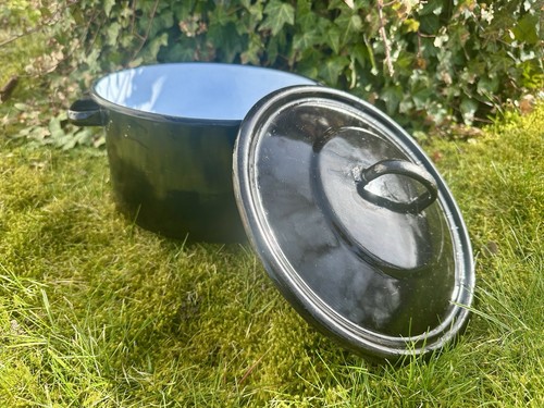 Emaille topf schwarz - -,