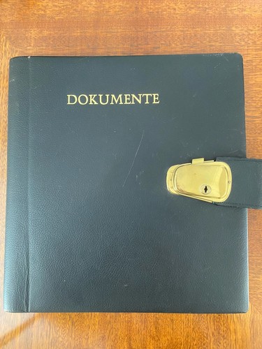 Dokumentenmappe schwarz leder - schwarz,