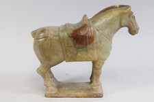 Tang Pferd geschnitzte Steinfigur wohl Jade China (GV498)