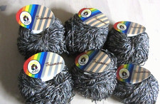 300g Effektgarn - Rest - TRÄUMEREI - schwarz mit Glitzerfäden - Vintage