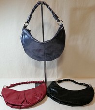 3er Set kleine Handtasche Abentasche rot schwarz flieder Metallik Damen Kunst