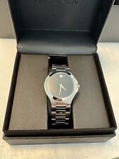 MOVADO CORPORATE EXCLUSIVE EDELSTAHL BLACK DIAL HERREN ARMBANDUHR UHR NEU