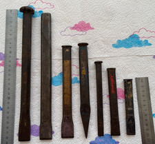 Konvolut - 7Stk. alte, gebrauchte Meißel, Zahneisen, Spitzeisen, Flachmeißel.   