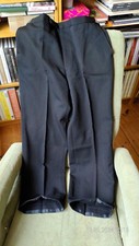 True vintage schwere Stoffhose Herren Oldschool Anzug Ausgehuniform schwarz #1