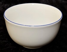 2 Müslischalen Schalen Retsch Porzellan  weiß blauer Zierstreifen Blaurand Heike