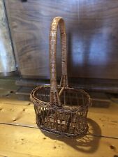 Flaschenkorb für 2 Flaschen aus Weide geflochten handgearbeitet, 40 cm