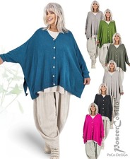 LAGENLOOK Oversize Pullover Pulli Strick-Jacke 44 46 48 50 52 54 56 XL XXL XXXL