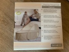 Samsonite Pop Up Travel Cot Deluxe 0-6 Monate Reisebett mit Matratze Blau