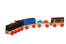 Holzspielzeug Eisenbahn mit 3