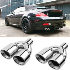 2x Auto Auspuff Endrohre zum Anschweißen Endstücke Doppel Für 6 Series E63 E64