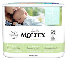 MOLTEX PURE & NATURE Newborn 2-4 kg Öko-Windeln Babywindeln 22 Stück