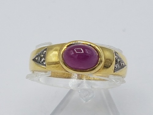 Schöner rubin cabochon ring - rubin,