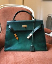 Hermes Handtasche Kelly Leder Box Grün 1959