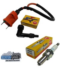 Zündspule Racing + NGK Zündkerze & Stecker für Peugeot Jetforce C-Tech 50