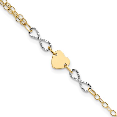 Echt 14k bicolor poliert - , 7