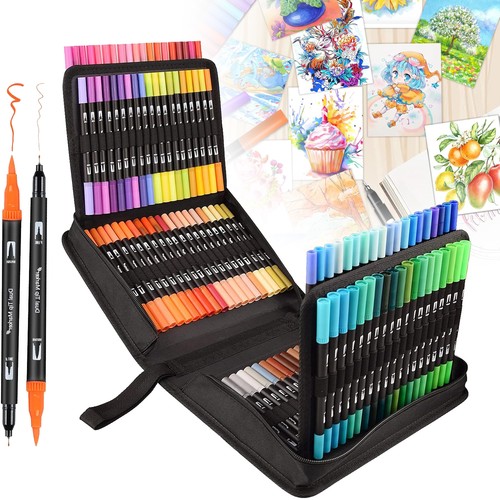 Dual tip brush pens set - tip, 120