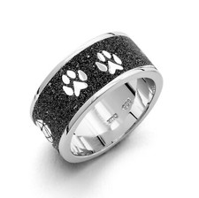 DUR Schmuck Ring LUCKY CAT Sandkatze, Lavasand, Silber 925/- rhodiniert (R4689)