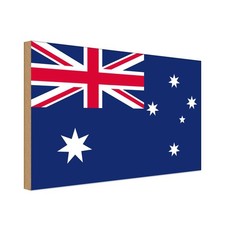Holzschild 12x18 cm Australien Australia Flagge Fahne Wappen Deko Geschenk Holz 