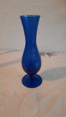 Glasvase mundgeblasen blau - glasvase, mundgeblasen,