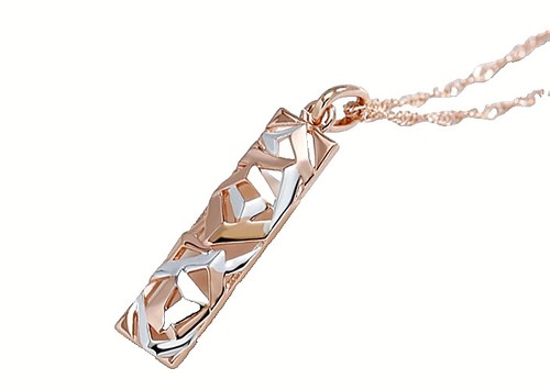 Halskette 585 rosegold - rosegold, silber